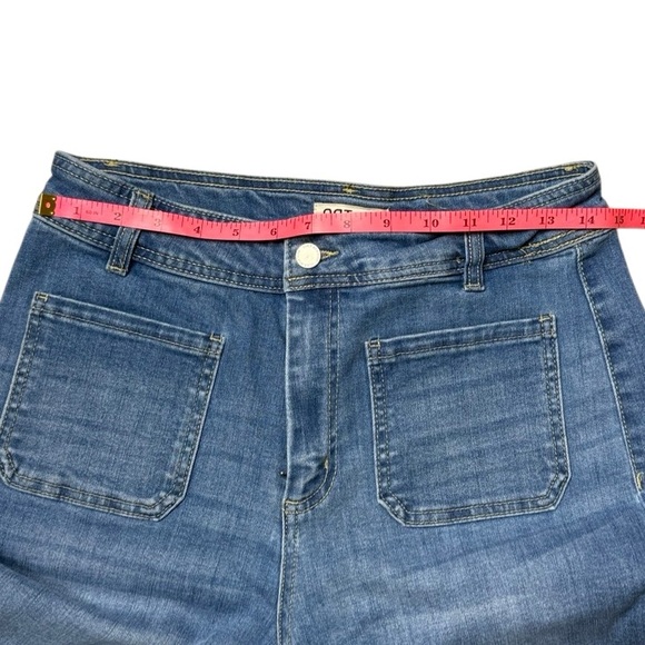 OAT New York High Waisted Patch Pocket Wode Leg Raw Hem Jeans size 8 / 29 - Picture 6 of 8
